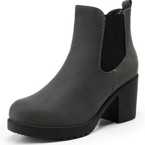 Dream Pairs Gray Heeled Ankle Boots